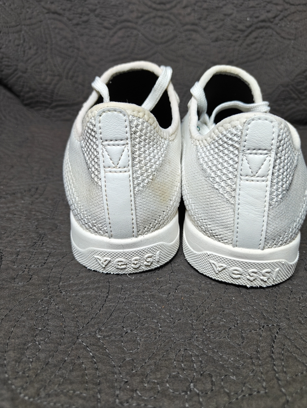 VESSI Weekend Waterproof White Knit Casual Off White Lace Up Sneaker Women's 7 - Picture 7 of 9